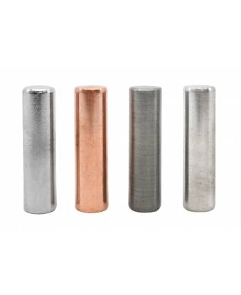 4pc Metal Cylinder Set, Aluminum, Zinc, Copper & Steel - 1.5 x 0.4"