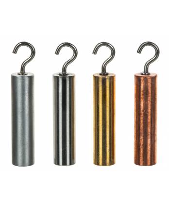 4pc Hooked Metal Cylinders Set - Brass, Aluminum, Steel & Copper - 1.5 x 0.5"