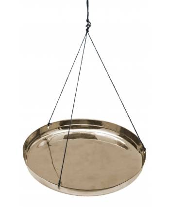Scale Pan, 107mm (4.2") Approx Diameter - Brass Plated with Cording - Eisco Labs