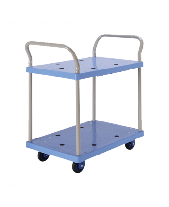 Trolley 2-Tier with Handle, Plastic Base