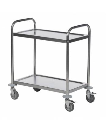 Trolley 2-Tier with Handle, Stainless Steel