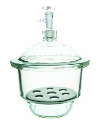 Vacuum Desiccator, 20cm - Borosilicate Glass with Porcelain Sieve Plate