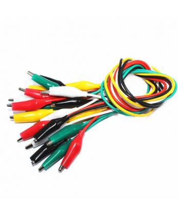 Connecting Lead Both-End Soldered Crocodile Clips (Assorted Colours)